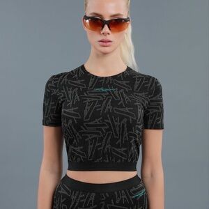 Alessandro Dell'Acqua monogram Fitted Crop T-Shirt